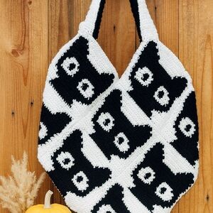 PREORDER Black and White Beaded Tote Bag